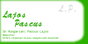 lajos pascus business card